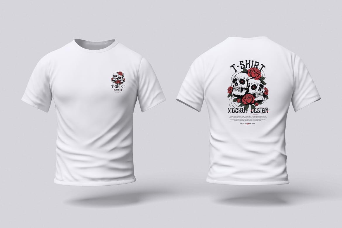 刺绣工艺T恤设计样机 T-Shirt Mockup插图2 刺绣工艺T恤设计样机 T-Shirt Mockup