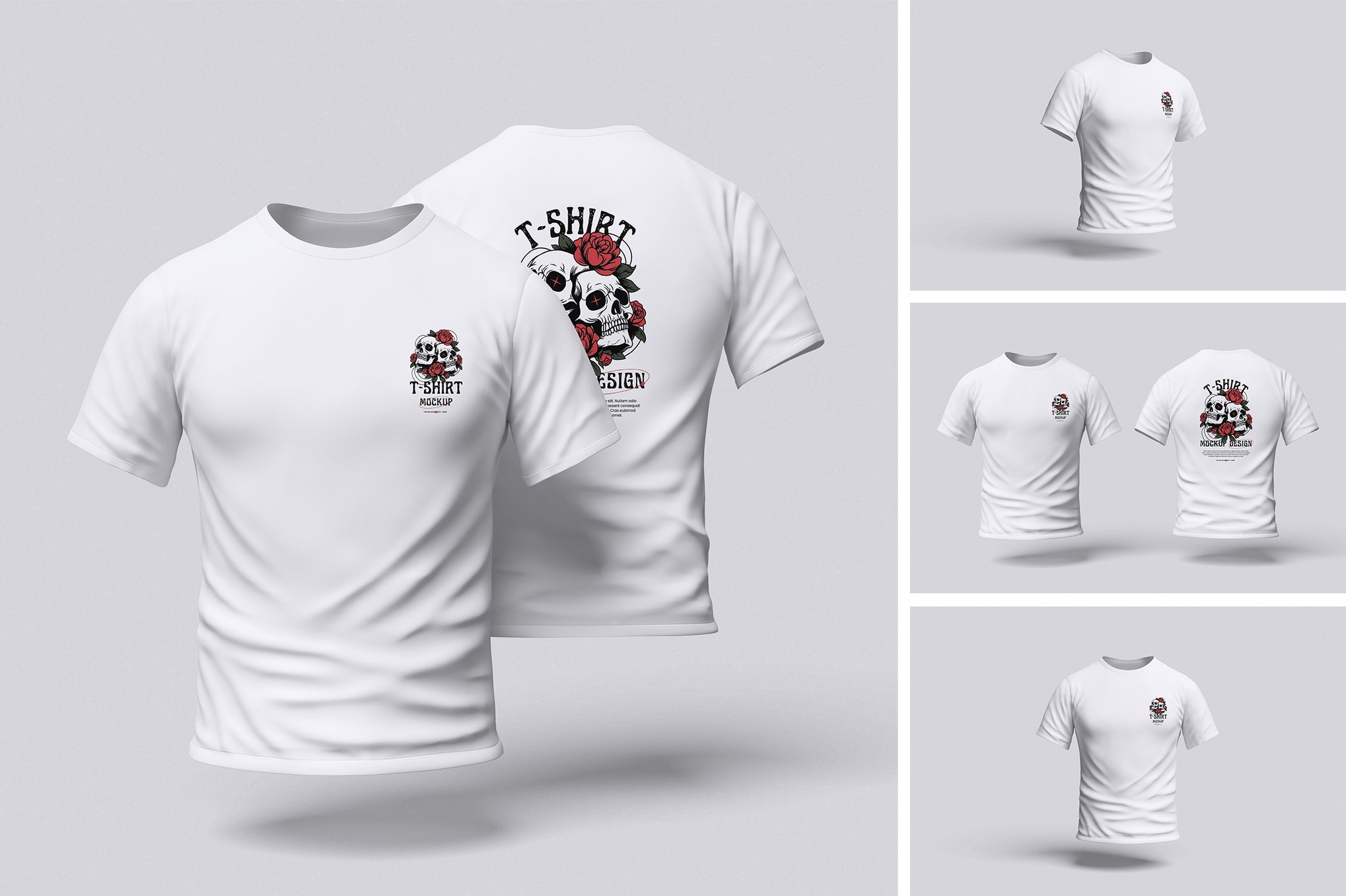刺绣工艺T恤设计样机 T-Shirt Mockup插图 刺绣工艺T恤设计样机 T-Shirt Mockup