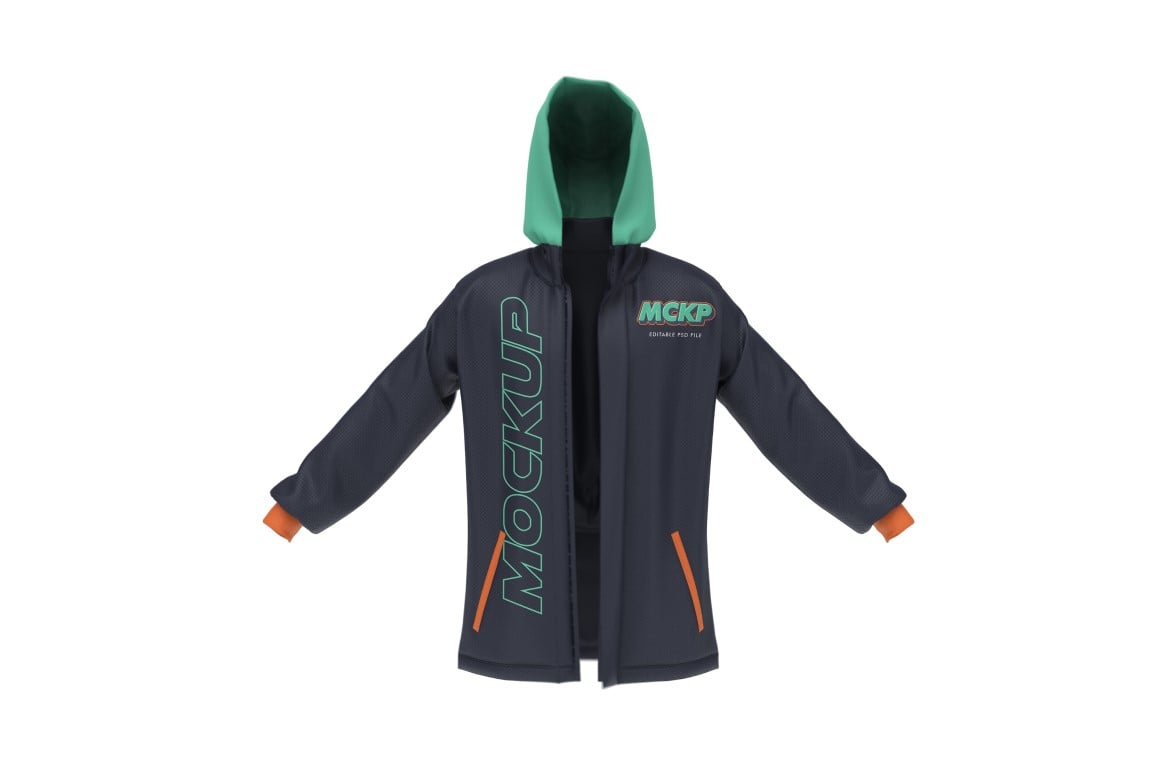 连帽卫衣外套立体样机 Hoodie Jacket Mockup插图1 连帽卫衣外套立体样机 Hoodie Jacket Mockup