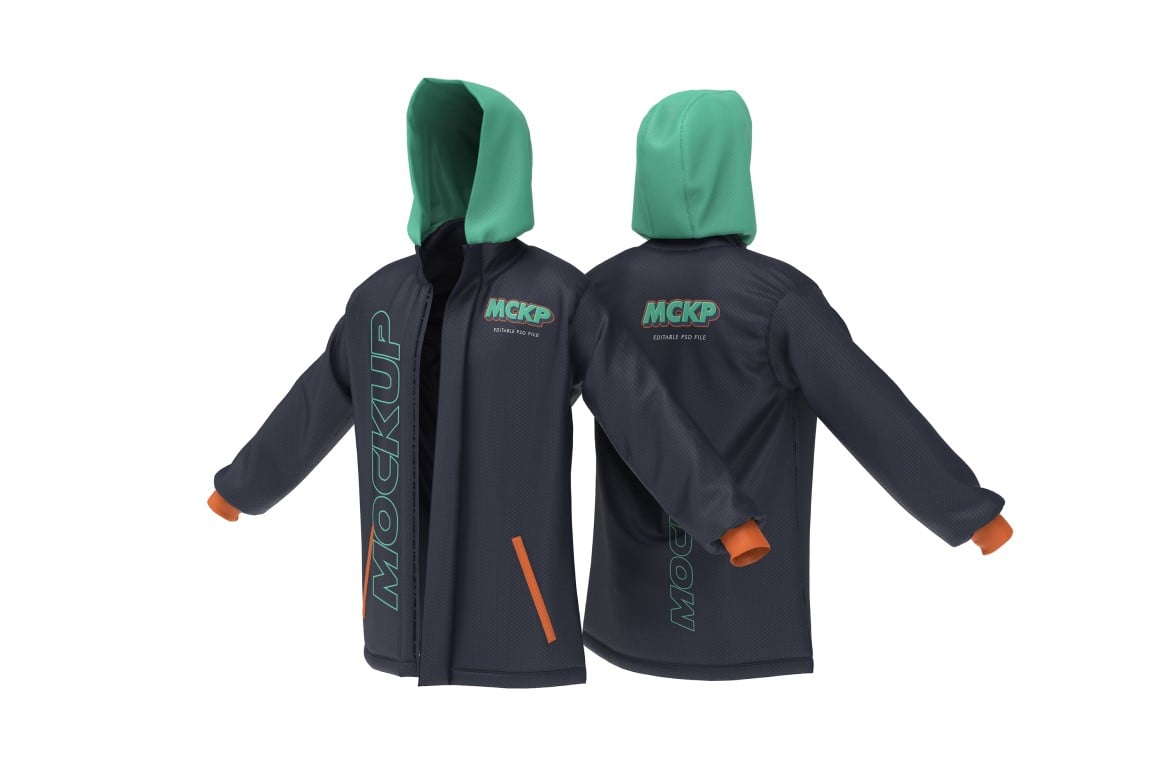 连帽卫衣外套立体样机 Hoodie Jacket Mockup插图2 连帽卫衣外套立体样机 Hoodie Jacket Mockup