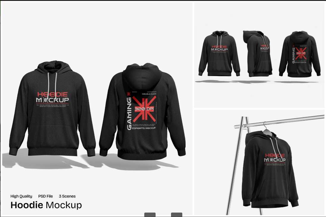 男士连帽卫衣新款样机模版 hoodie-mockup插图 男士连帽卫衣新款样机模版 hoodie-mockup