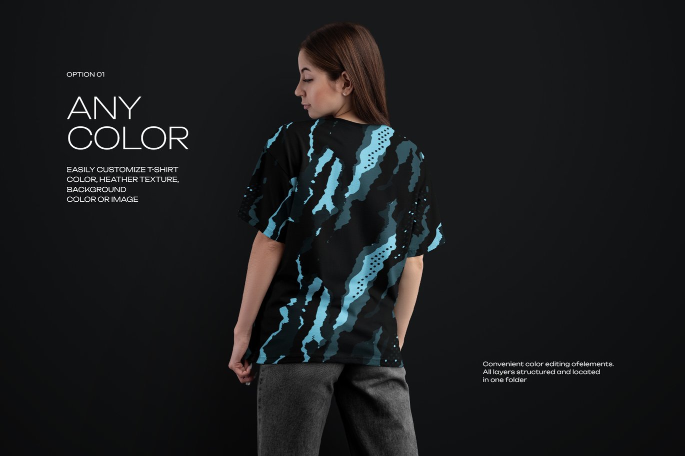 女装宽松T恤五视图样机 5 Mockups Woman Oversize T-Shirt插图3 女装宽松T恤五视图样机 5 Mockups Woman Oversize T-Shirt