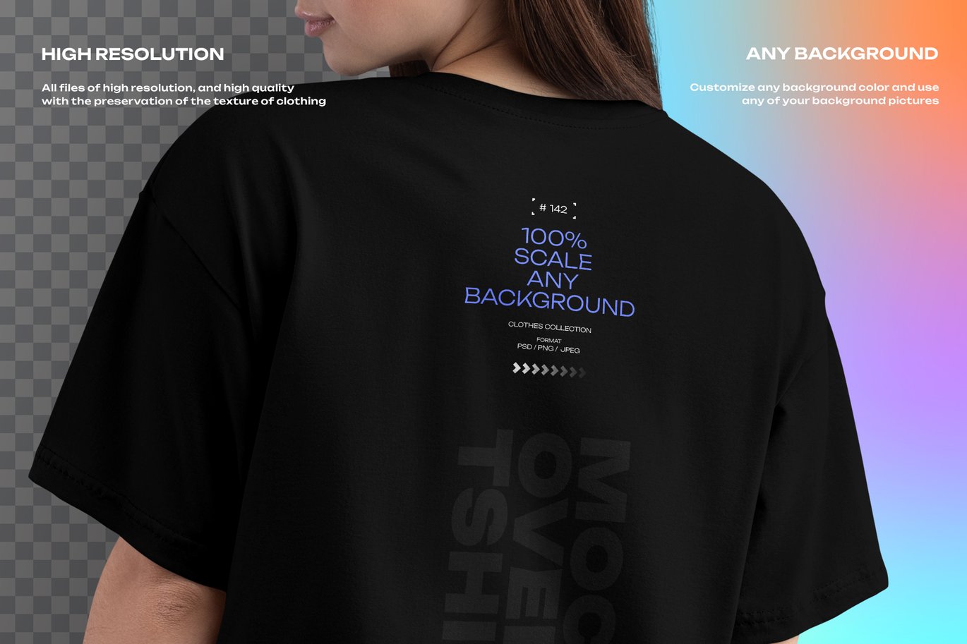 女装宽松T恤五视图样机 5 Mockups Woman Oversize T-Shirt插图4 女装宽松T恤五视图样机 5 Mockups Woman Oversize T-Shirt