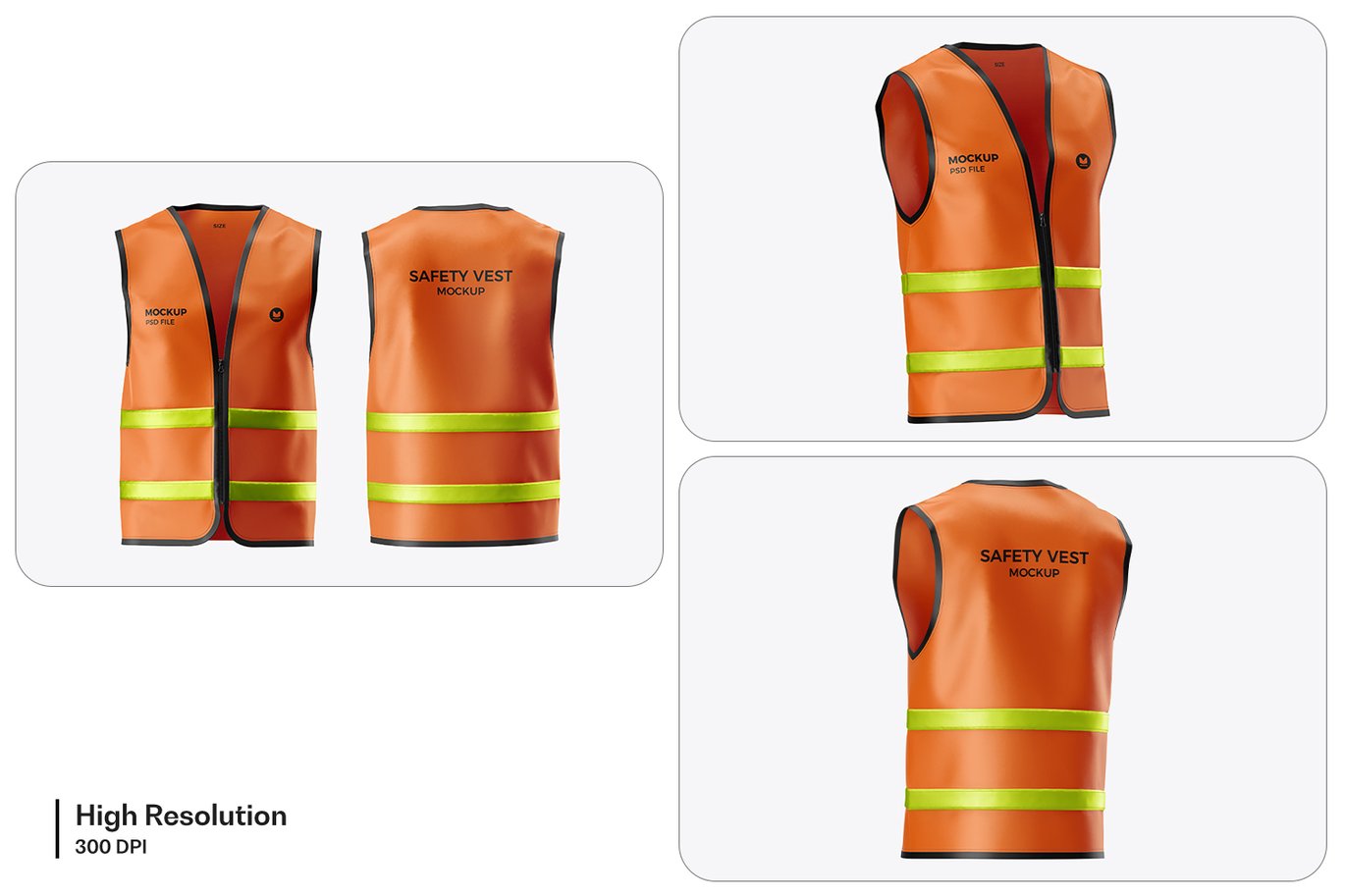 建筑工地反光背心样机 Construction Safety Vest Mockup插图3 建筑工地反光背心样机 Construction Safety Vest Mockup