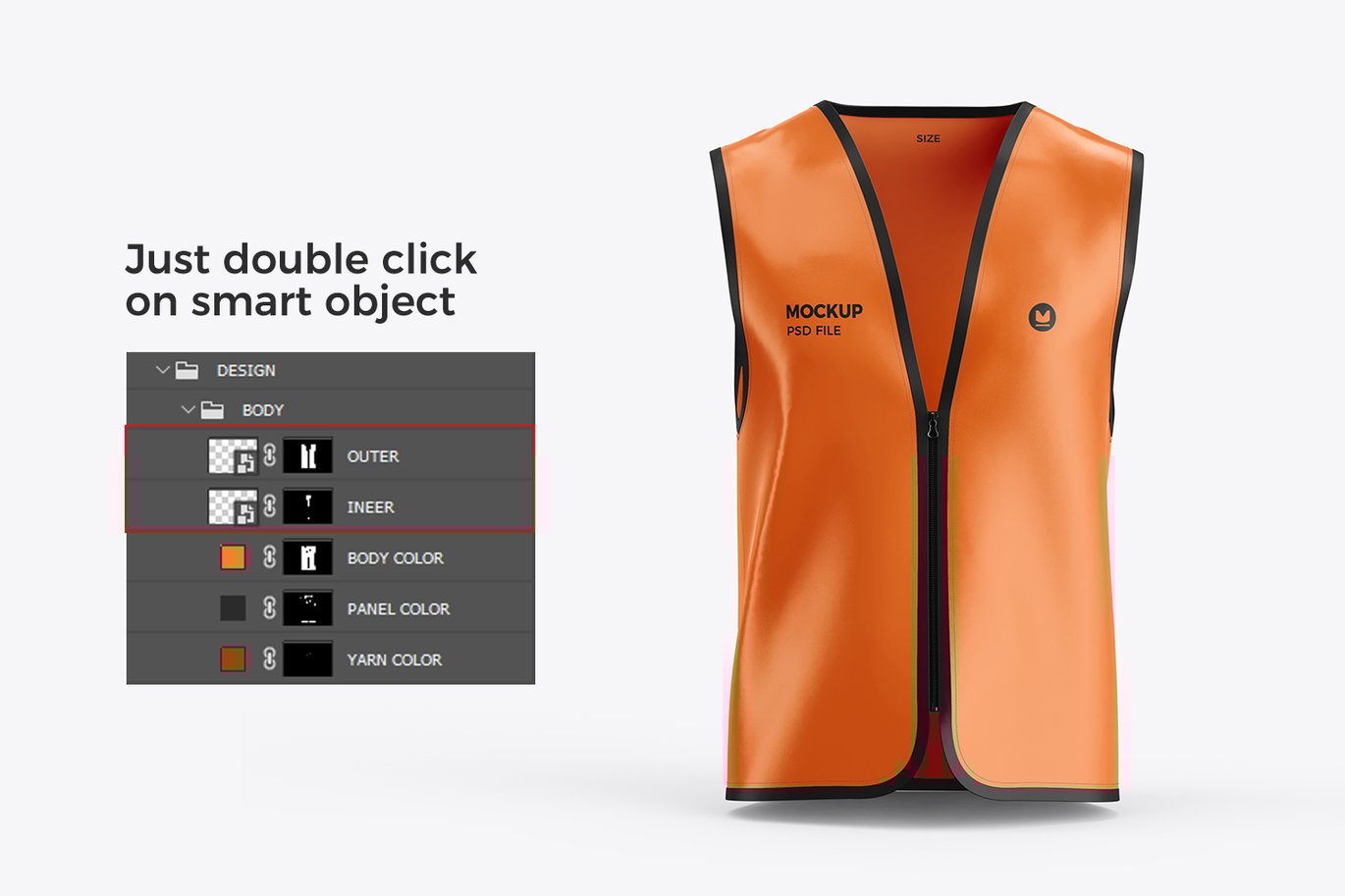 建筑工地反光背心样机 Construction Safety Vest Mockup插图5 建筑工地反光背心样机 Construction Safety Vest Mockup