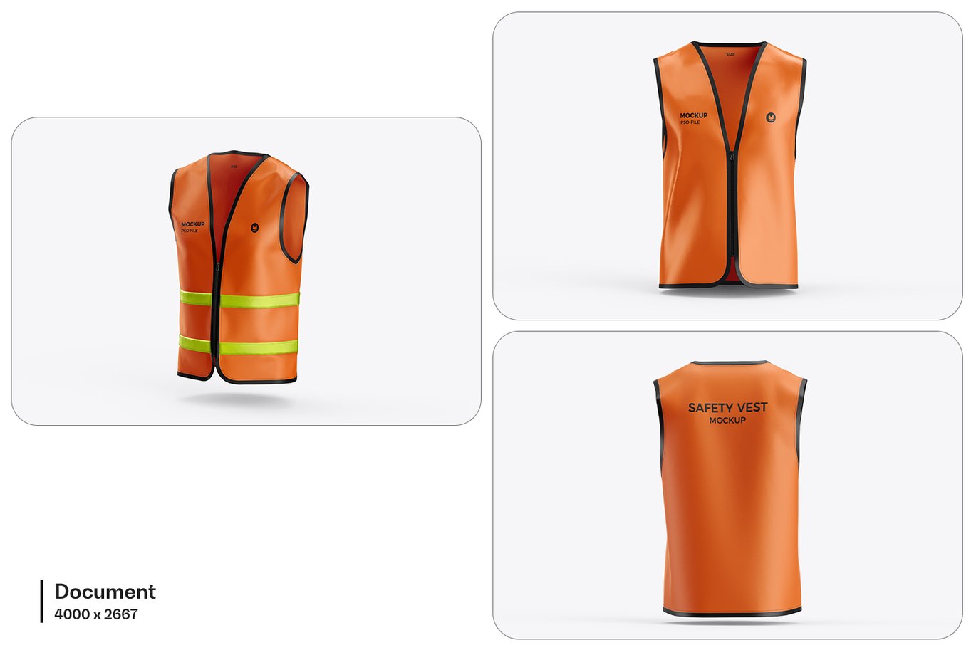 建筑工地反光背心样机 Construction Safety Vest Mockup插图2 建筑工地反光背心样机 Construction Safety Vest Mockup