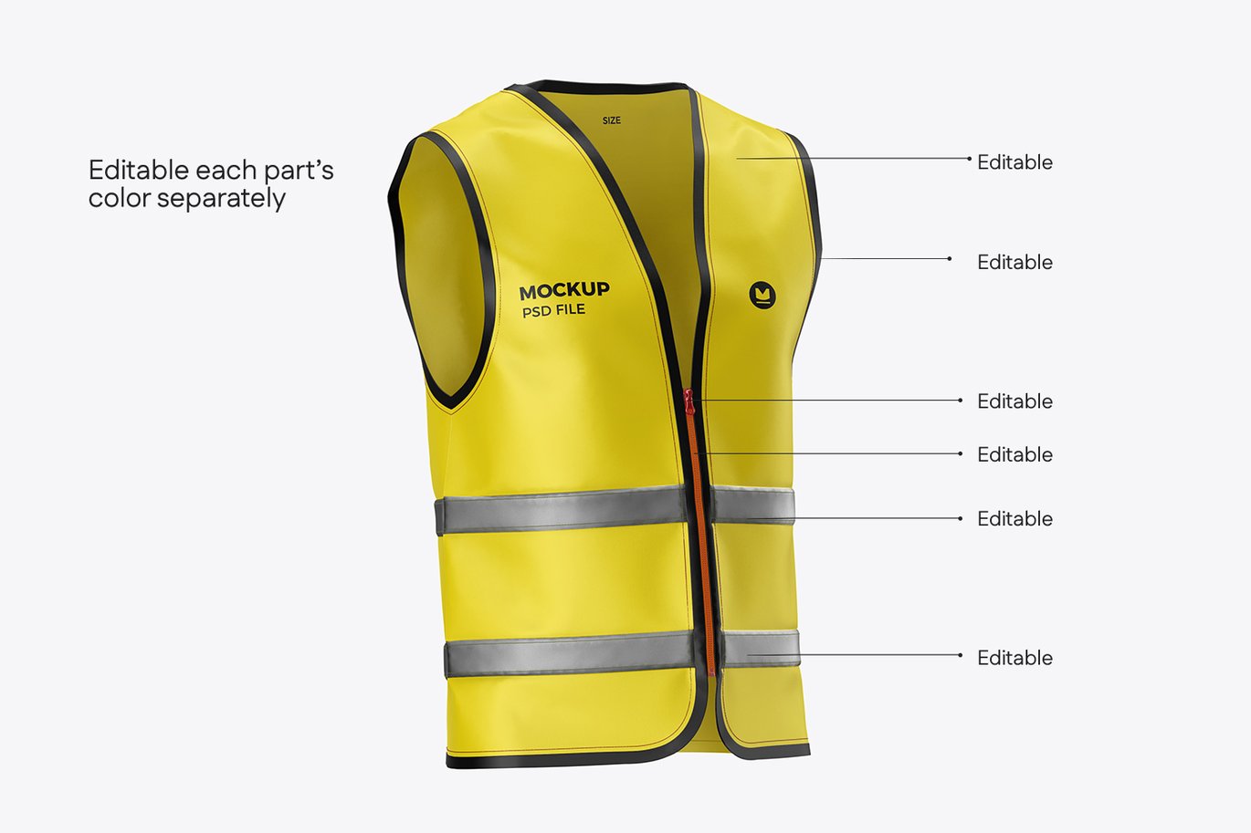 建筑工地反光背心样机 Construction Safety Vest Mockup插图11 建筑工地反光背心样机 Construction Safety Vest Mockup
