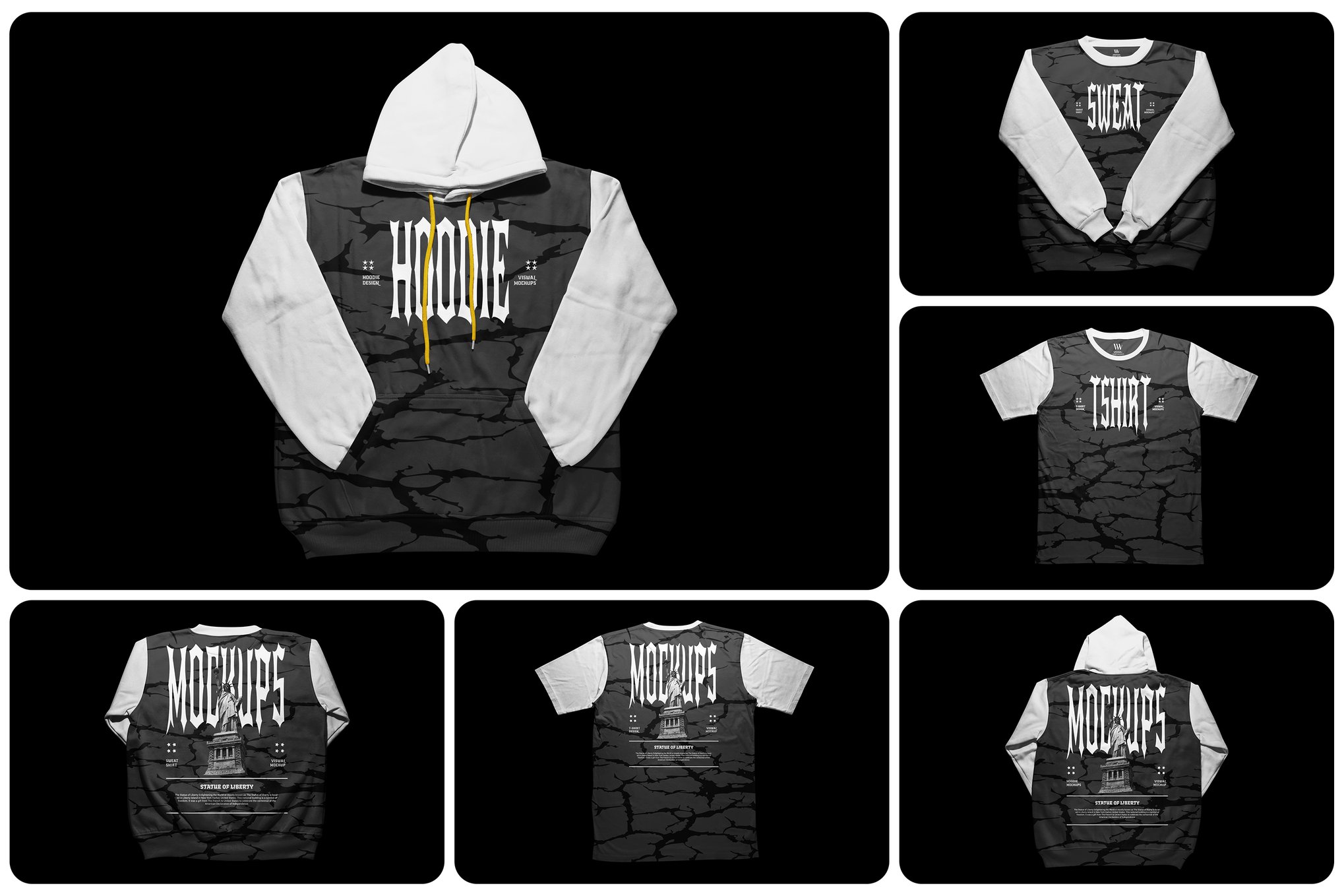 卫衣正反面组合展示样机 Front Back Apparel Bundle插图 卫衣正反面组合展示样机 Front Back Apparel Bundle