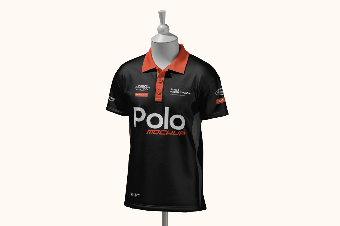 人台模特Polo衫展示样机 Polo Shirt on Mannequin Mockup插图 人台模特Polo衫展示样机 Polo Shirt on Mannequin Mockup