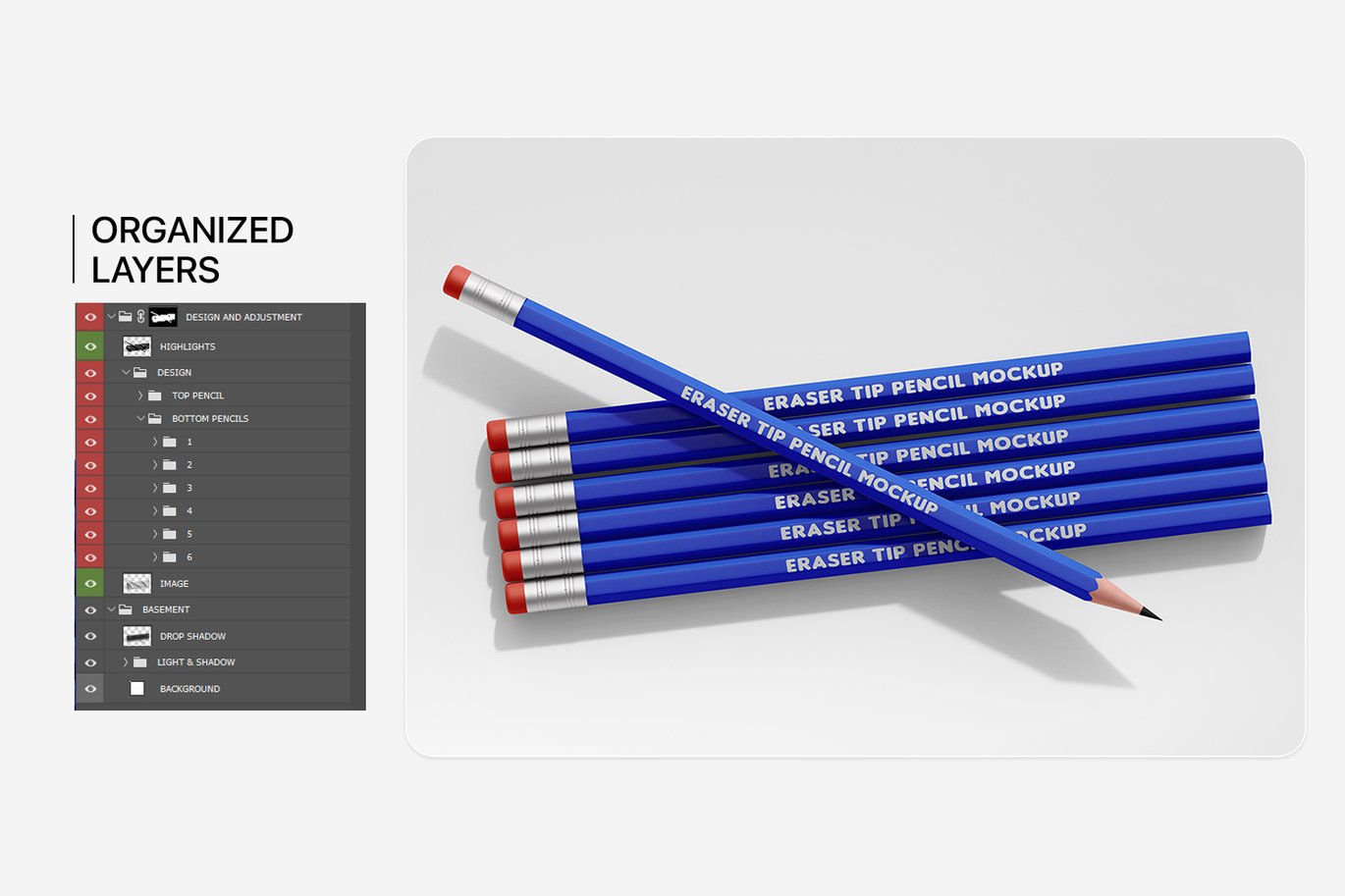 六边形铅笔套装样机 Hexagon Pencil Mockup Set插图1 六边形铅笔套装样机 Hexagon Pencil Mockup Set
