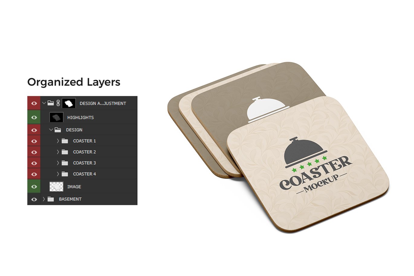 方形杯垫展示样机 Square Coaster Mockup插图5 方形杯垫展示样机 Square Coaster Mockup