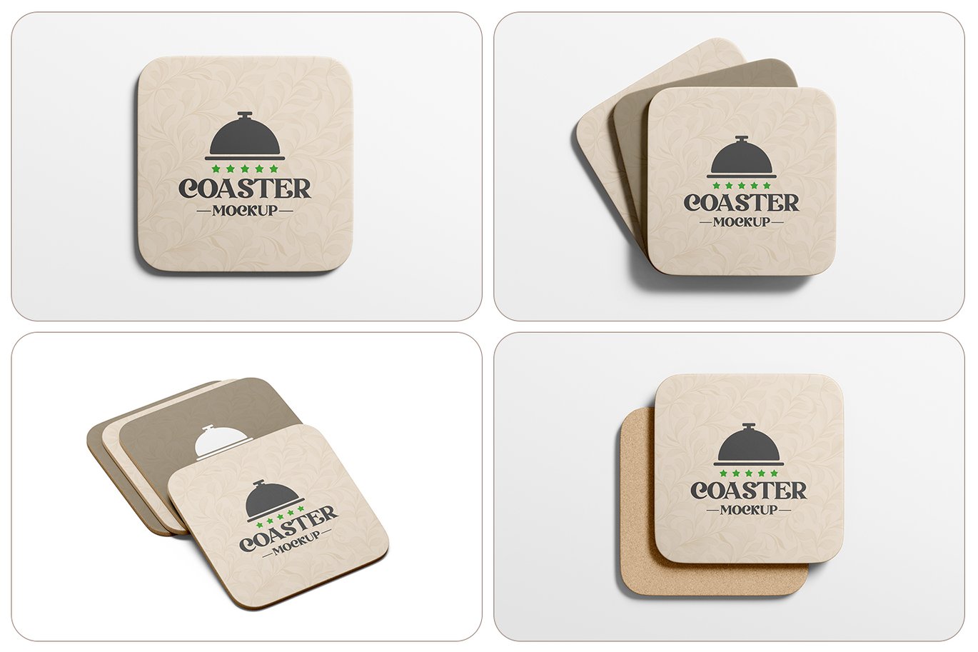 方形杯垫展示样机 Square Coaster Mockup插图1 方形杯垫展示样机 Square Coaster Mockup