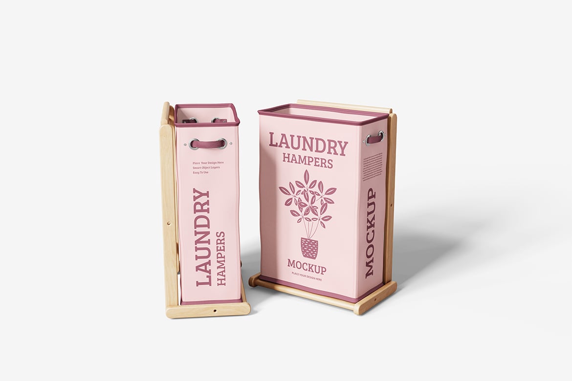 洗衣筐家居用品样机 Laundry Hampers Mockup插图4 洗衣筐家居用品样机 Laundry Hampers Mockup