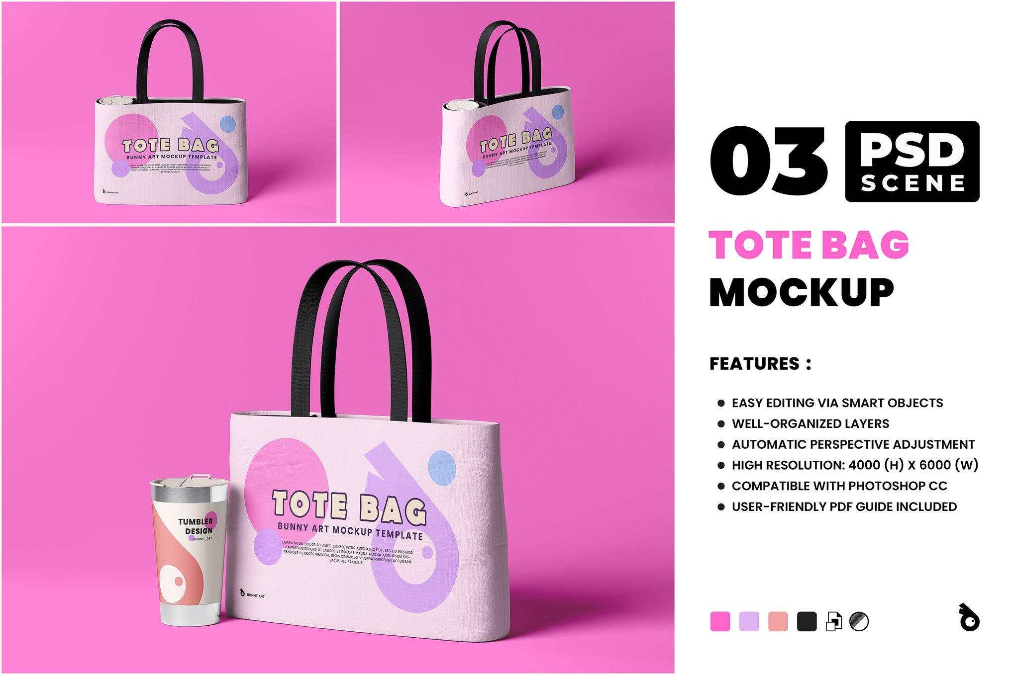 环保托特包样机模版 Tote Bag Mockup插图 环保托特包样机模版 Tote Bag Mockup