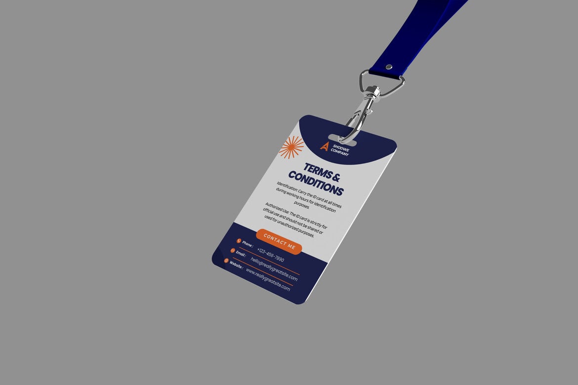 工作证挂绳证件样机 ID Card with Strap Mockup插图1 工作证挂绳证件样机 ID Card with Strap Mockup