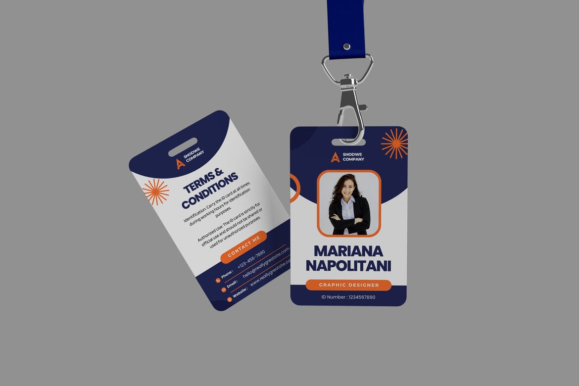 工作证挂绳证件样机 ID Card with Strap Mockup插图6 工作证挂绳证件样机 ID Card with Strap Mockup