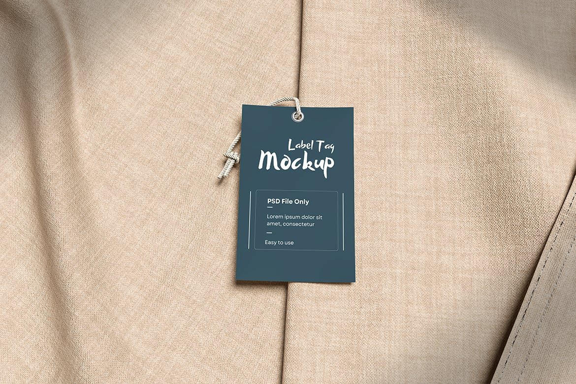 布质服装标签吊牌样机 Label Tags with Fabric Mockup插图2 布质服装标签吊牌样机 Label Tags with Fabric Mockup