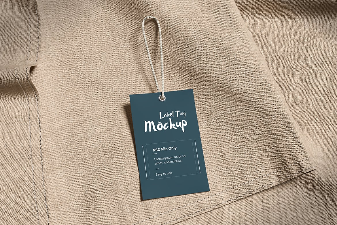 布质服装标签吊牌样机 Label Tags with Fabric Mockup插图1 布质服装标签吊牌样机 Label Tags with Fabric Mockup