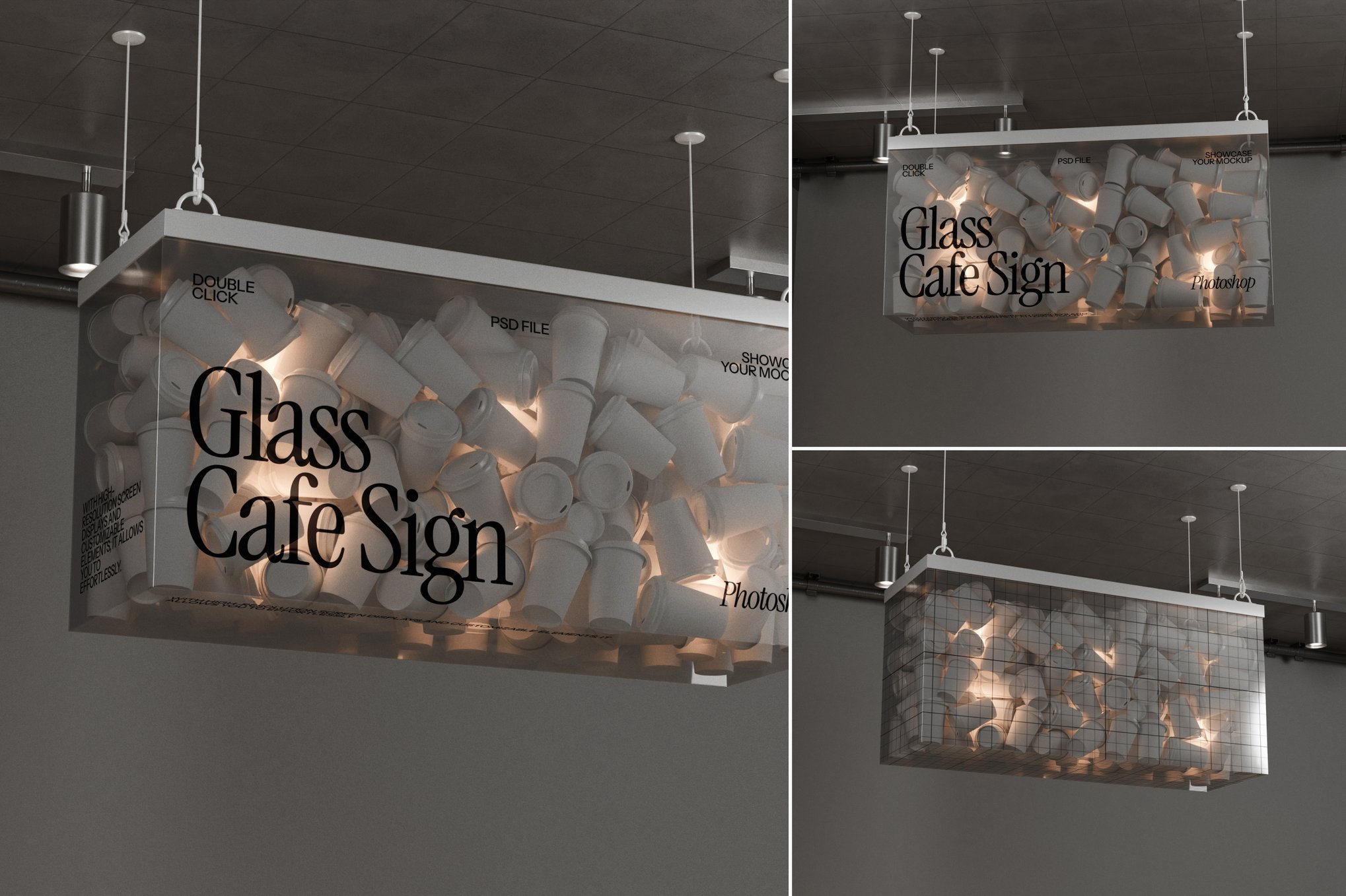 玻璃标识牌立体展示样机 Glass Signage Mockup插图 玻璃标识牌立体展示样机 Glass Signage Mockup