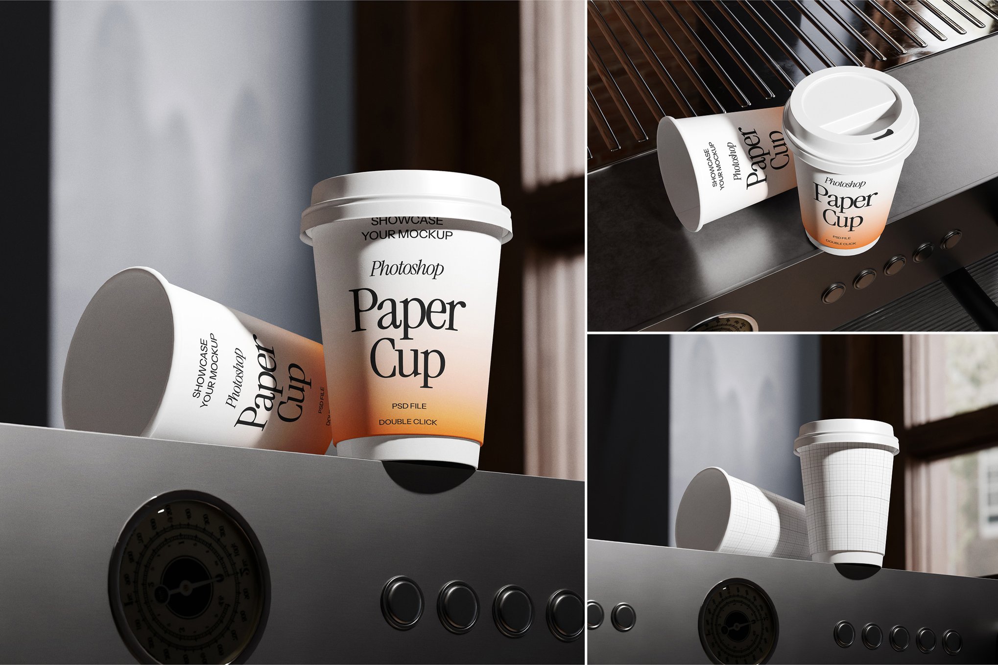 纸质咖啡杯包装样机 Cup Mockup插图 纸质咖啡杯包装样机 Cup Mockup