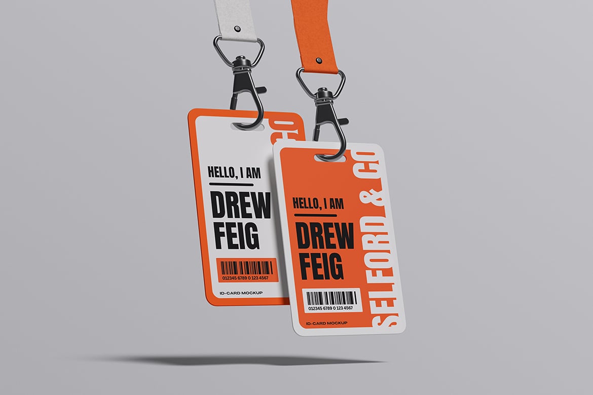 挂绳工作证卡片样机 ID Card Mockup插图1 挂绳工作证卡片样机 ID Card Mockup