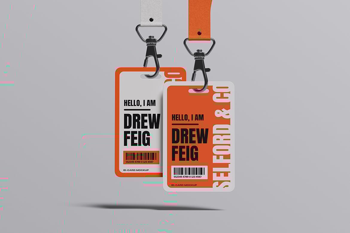 挂绳工作证卡片样机 ID Card Mockup插图3 挂绳工作证卡片样机 ID Card Mockup