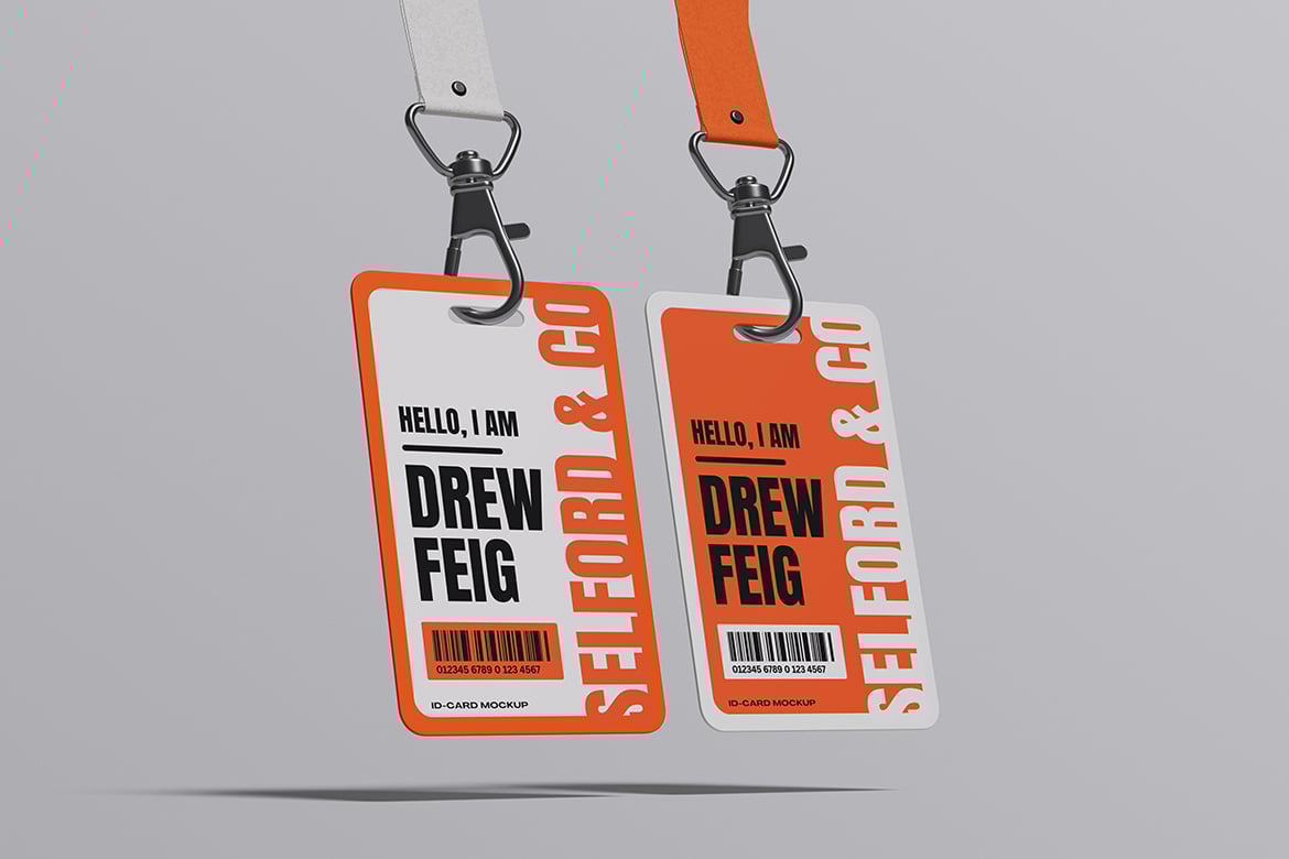 挂绳工作证卡片样机 ID Card Mockup插图4 挂绳工作证卡片样机 ID Card Mockup