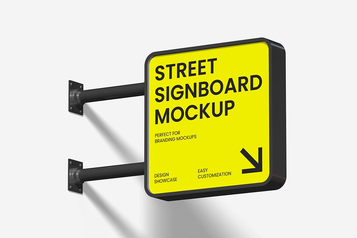 3D立体街道标识牌样机 Street Signboard Mockup插图 3D立体街道标识牌样机 Street Signboard Mockup
