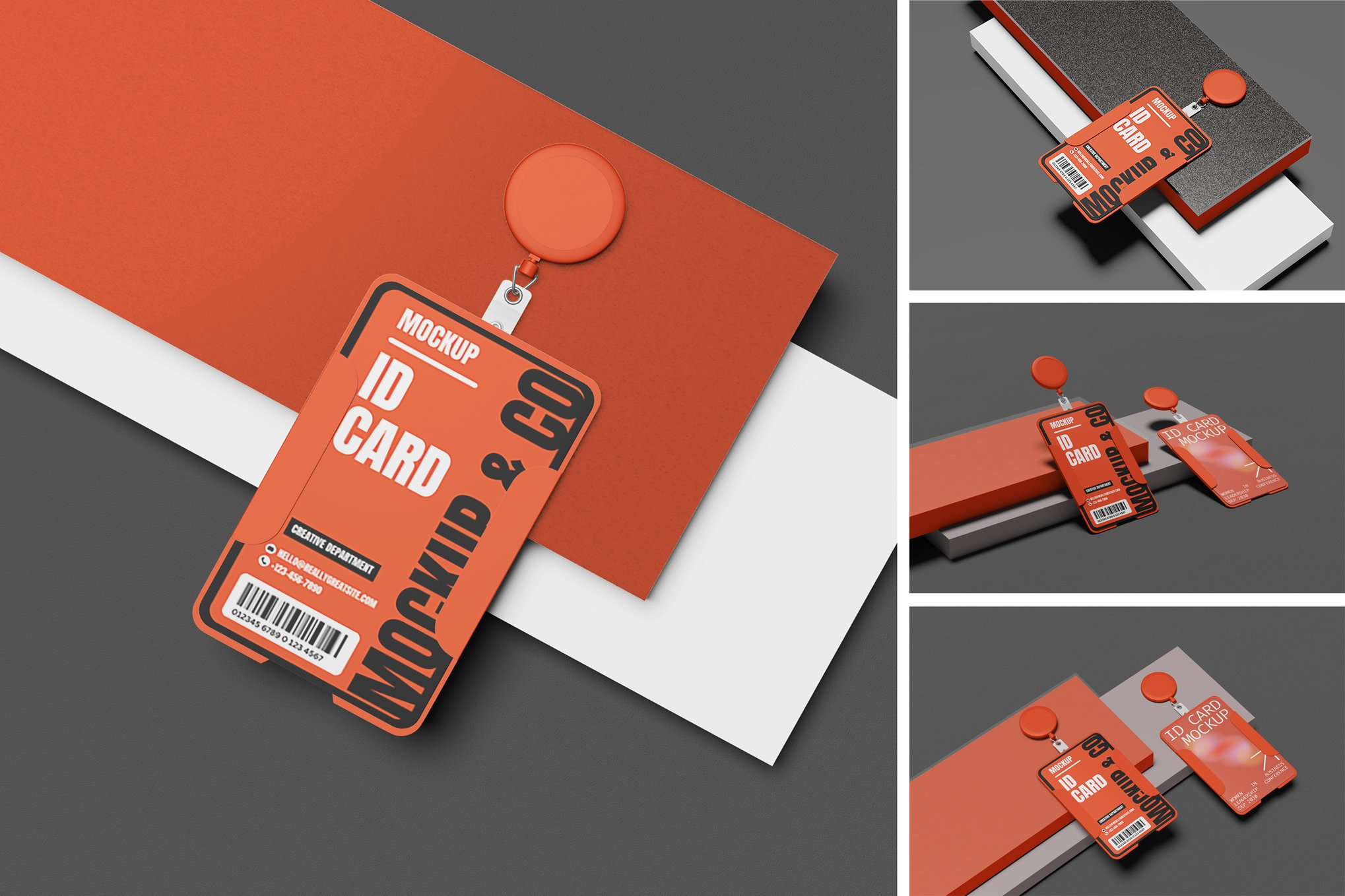 企业工牌挂绳证件样机 ID Card Mockup插图 企业工牌挂绳证件样机 ID Card Mockup