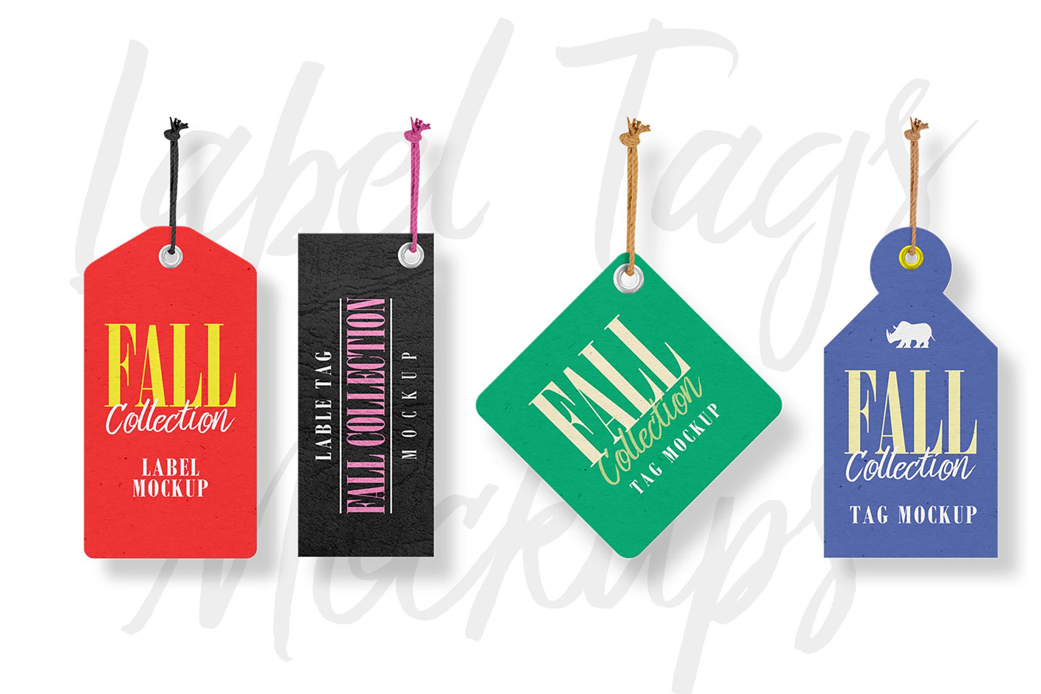 服装标签吊牌套装样机 Label Tags Mockups插图 服装标签吊牌套装样机 Label Tags Mockups