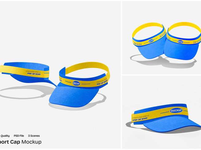 运动款棒球帽展示样机 Sport Cap Mockup