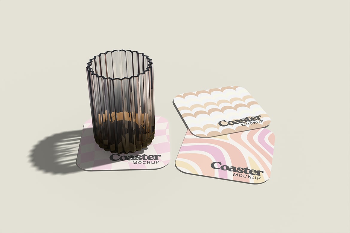 简约杯垫设计样机模版 Coaster Mockup with Clean Background插图1 简约杯垫设计样机模版 Coaster Mockup with Clean Background