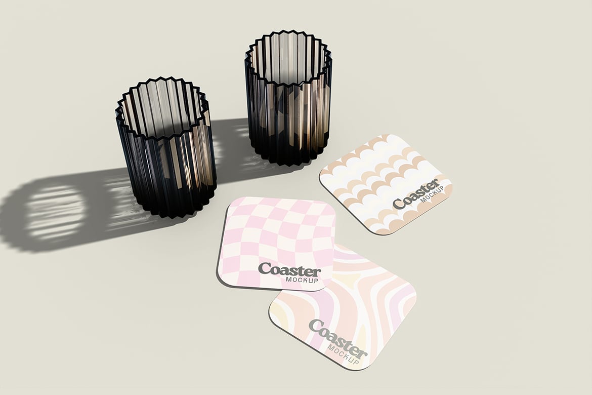 简约杯垫设计样机模版 Coaster Mockup with Clean Background插图2 简约杯垫设计样机模版 Coaster Mockup with Clean Background