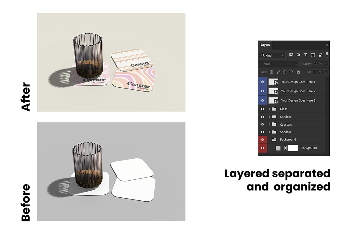 简约杯垫设计样机模版 Coaster Mockup with Clean Background插图3 简约杯垫设计样机模版 Coaster Mockup with Clean Background