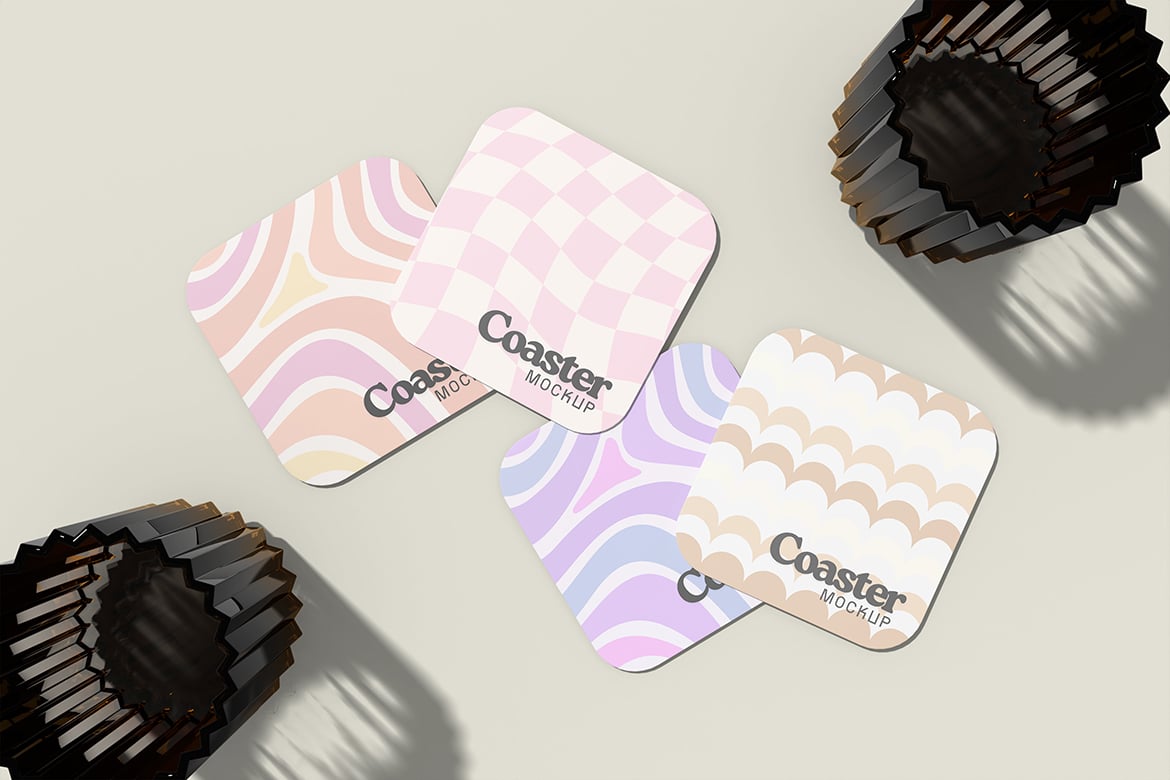 简约杯垫设计样机模版 Coaster Mockup with Clean Background插图5 简约杯垫设计样机模版 Coaster Mockup with Clean Background