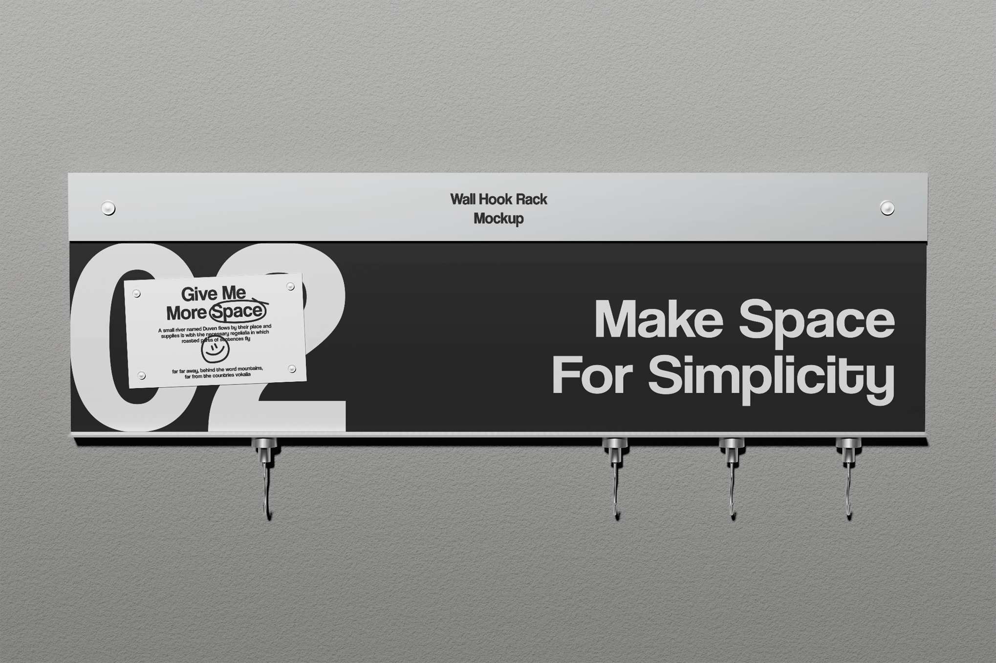 墙壁挂钩架展示样机 Wall Hook Rack Mockup插图 墙壁挂钩架展示样机 Wall Hook Rack Mockup