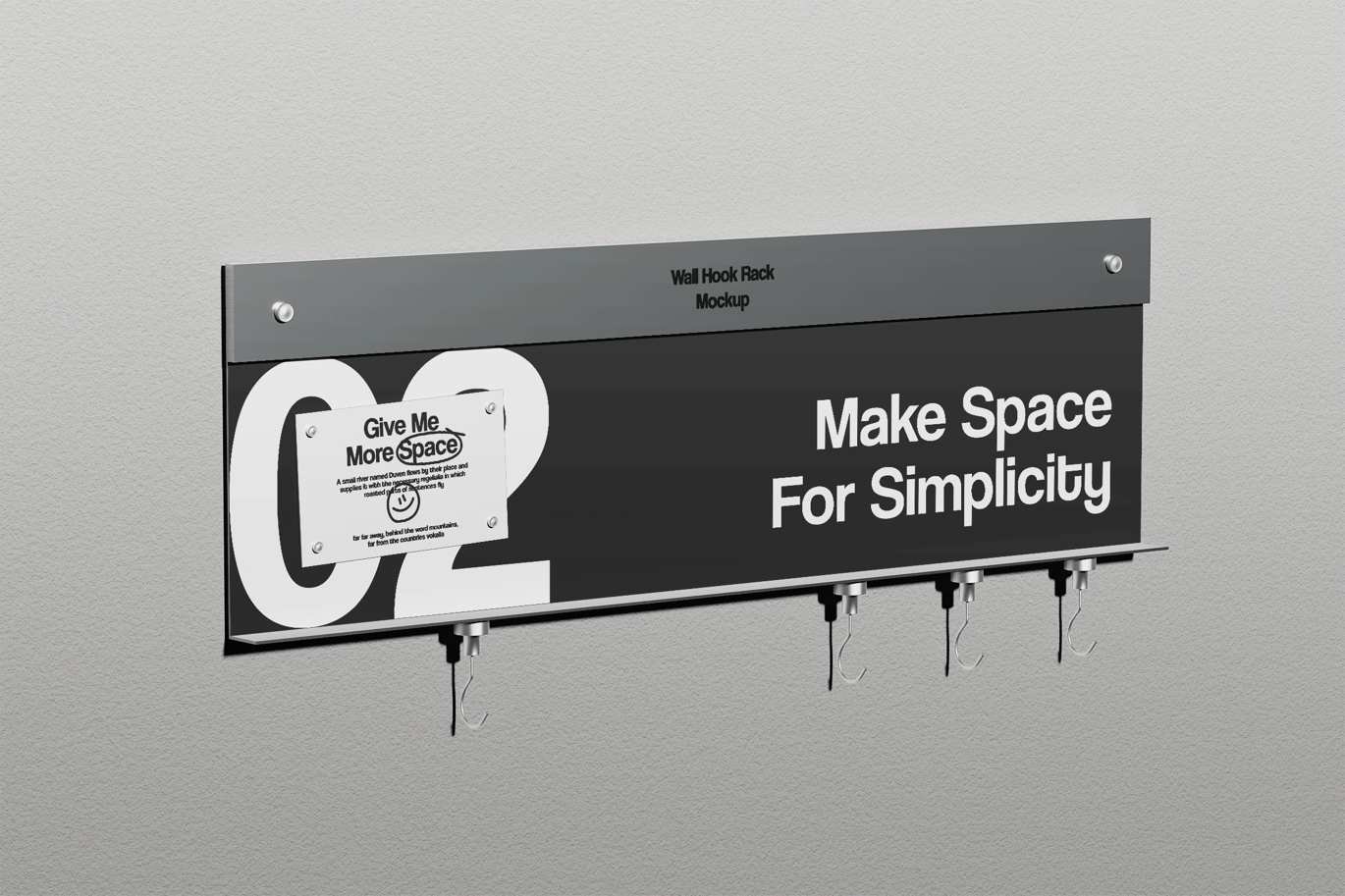 墙壁挂钩架展示样机 Wall Hook Rack Mockup插图1 墙壁挂钩架展示样机 Wall Hook Rack Mockup