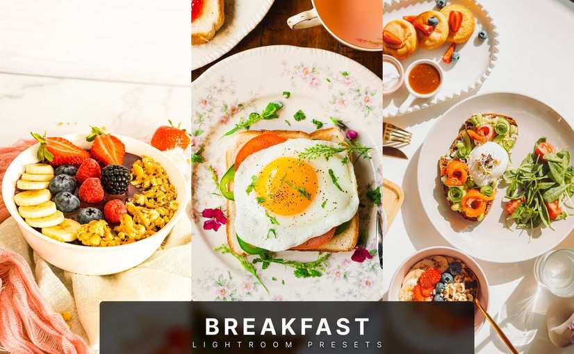 早餐氛围生活照片后期调色 Lightroom 预设和 Photoshop 动作 Breakfast Lightroom Presets and Actions