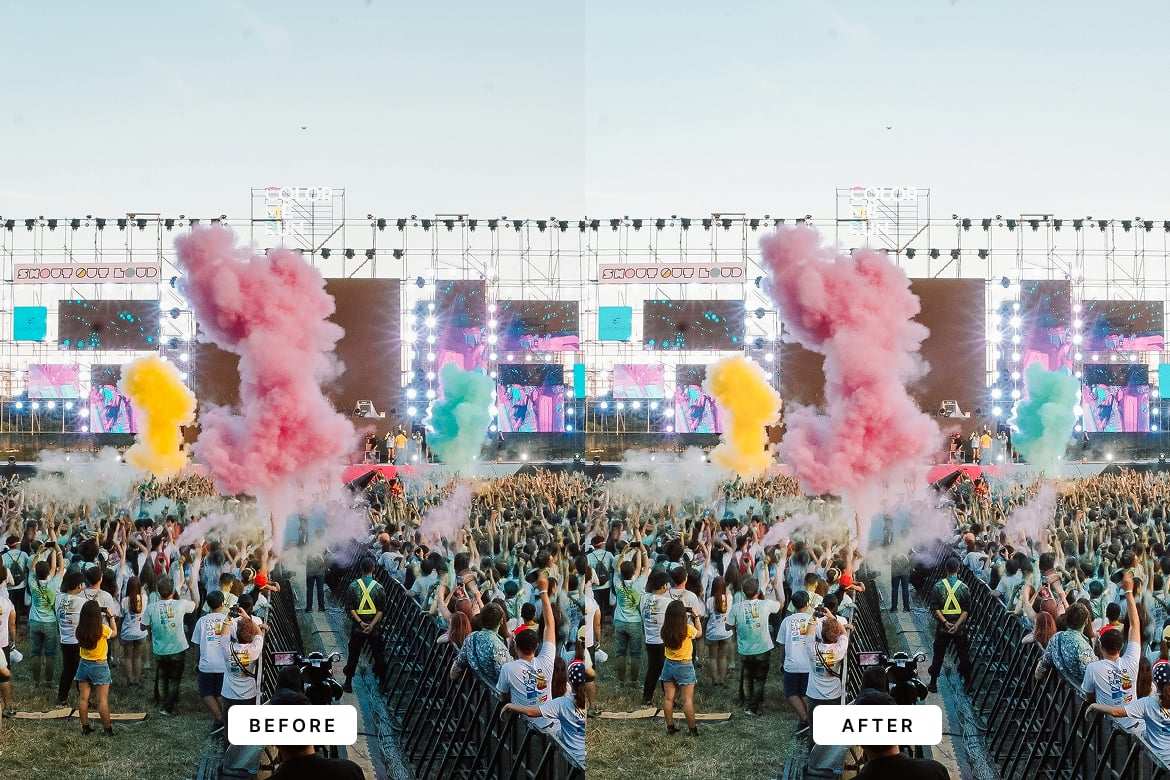 舞台现场音乐会摄影后期调色 Lightroom 预设和 Photoshop 动作 Concert Lightroom Presets and Actions插图5 舞台现场音乐会摄影后期调色 Lightroom 预设和 Photoshop 动作 Concert Lightroom Presets and Actions