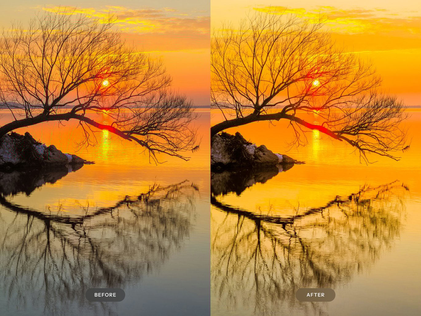 日落黄昏风景照片后期调色 Lightroom 预设和 Photoshop 动作 Sunset Lightroom Presets and Actions插图1 日落黄昏风景照片后期调色 Lightroom 预设和 Photoshop 动作 Sunset Lightroom Presets and Actions