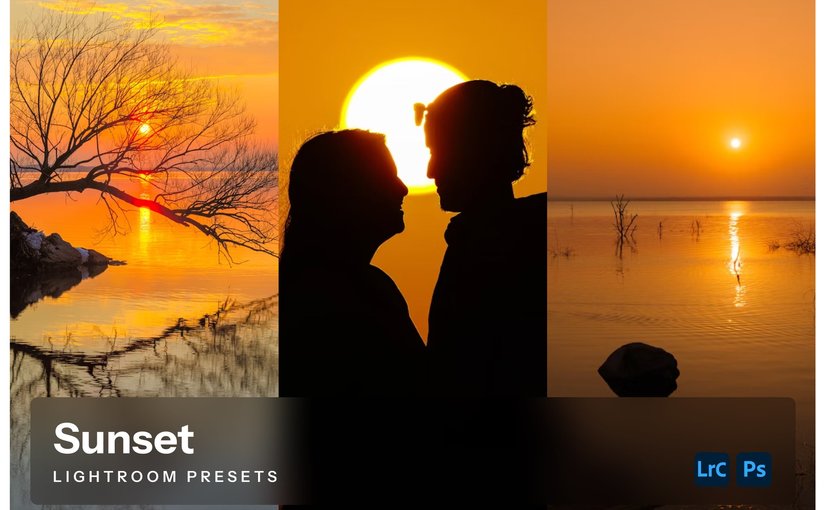 日落黄昏风景照片后期调色 Lightroom 预设和 Photoshop 动作 Sunset Lightroom Presets and Actions