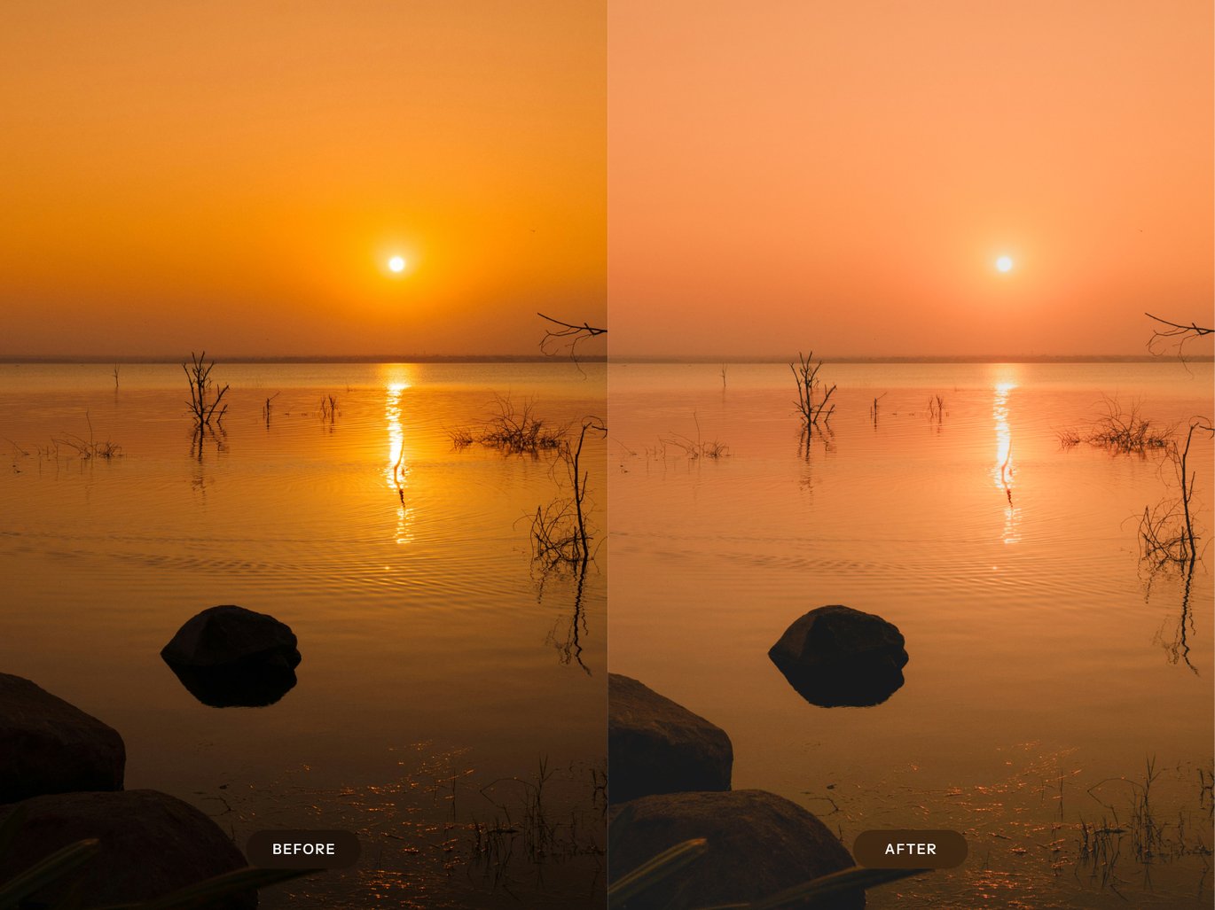 日落黄昏风景照片后期调色 Lightroom 预设和 Photoshop 动作 Sunset Lightroom Presets and Actions插图2 日落黄昏风景照片后期调色 Lightroom 预设和 Photoshop 动作 Sunset Lightroom Presets and Actions