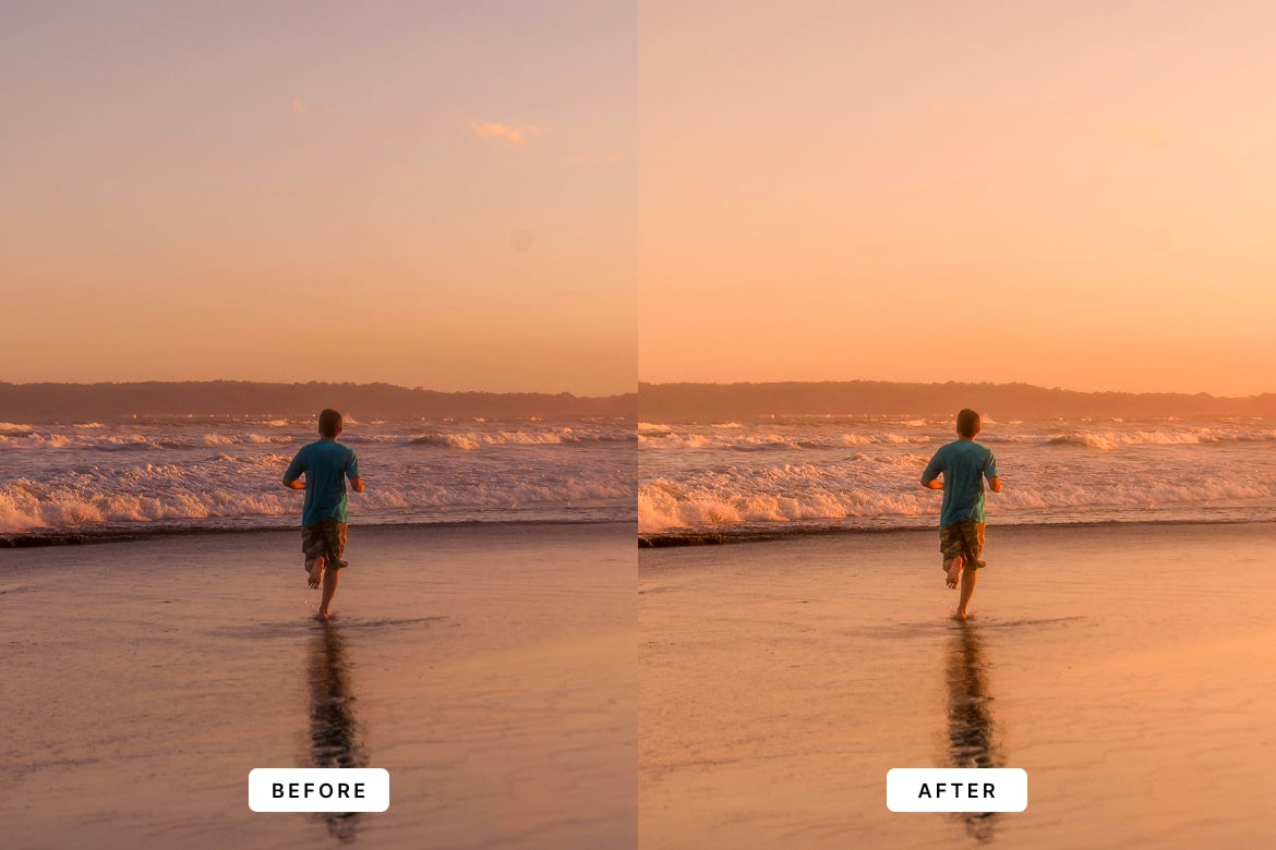 日落风景照片后期调色 Lightroom 预设和 Photoshop 动作 Sunset Lightroom Presets and Actions插图3 日落风景照片后期调色 Lightroom 预设和 Photoshop 动作 Sunset Lightroom Presets and Actions