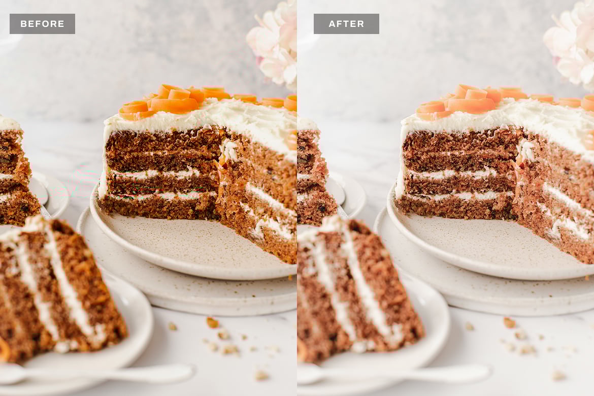 奶油蛋糕美食摄影后期处理 Lightroom 预设和 Photoshop 动作 Creamy Cake Lightroom Presets and Actions插图1 奶油蛋糕美食摄影后期处理 Lightroom 预设和 Photoshop 动作 Creamy Cake Lightroom Presets and Actions