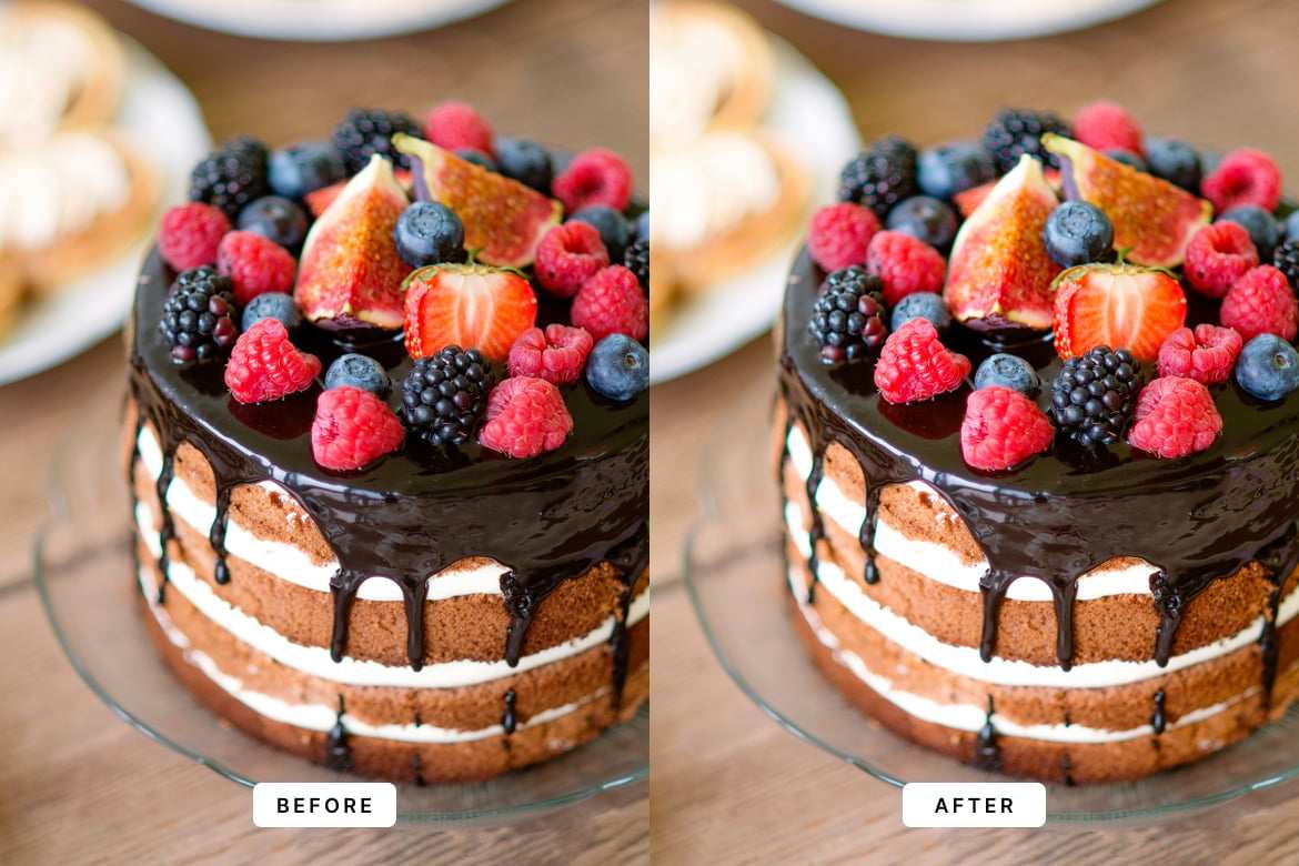 蛋糕美食摄影后期处理 Lightroom 预设和 PS动作 Creamy Cake Lightroom Presets and Actions插图6 蛋糕美食摄影后期处理 Lightroom 预设和 PS动作 Creamy Cake Lightroom Presets and Actions