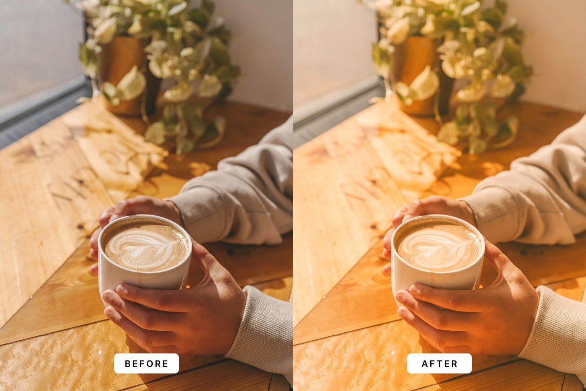 舒适咖啡馆氛围照片调色 Lightroom 预设和 Photoshop 动作 Cozy Caffe Lightroom Presets and Actions插图2 舒适咖啡馆氛围照片调色 Lightroom 预设和 Photoshop 动作 Cozy Caffe Lightroom Presets and Actions