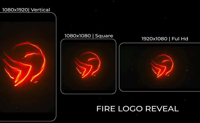 火焰燃烧标志演绎动画AE模板 Fire Logo Reveal