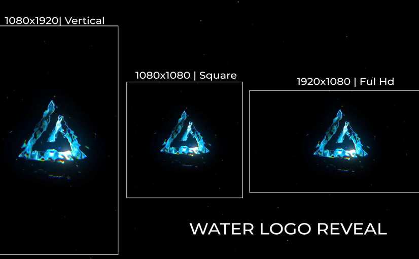 水流波纹标志演绎动画AE模板 Water Logo Reveal