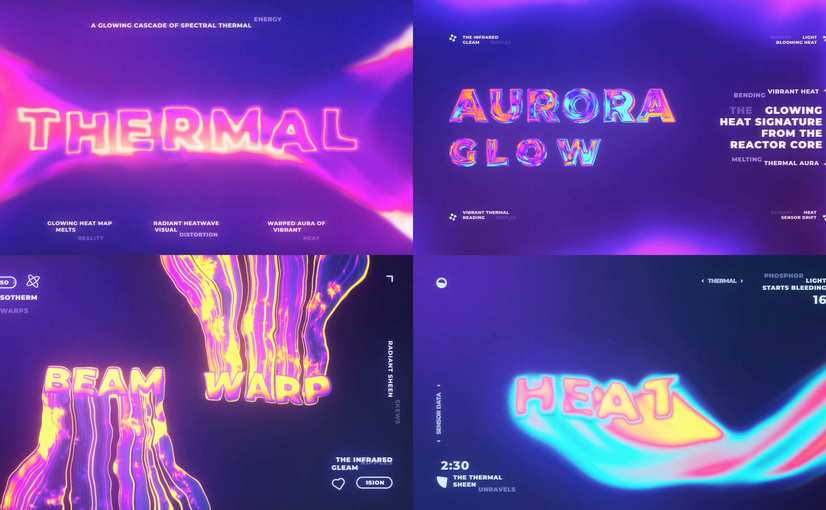 热力图热能感应标题动画AE模板 Heatmap Thermal Titles