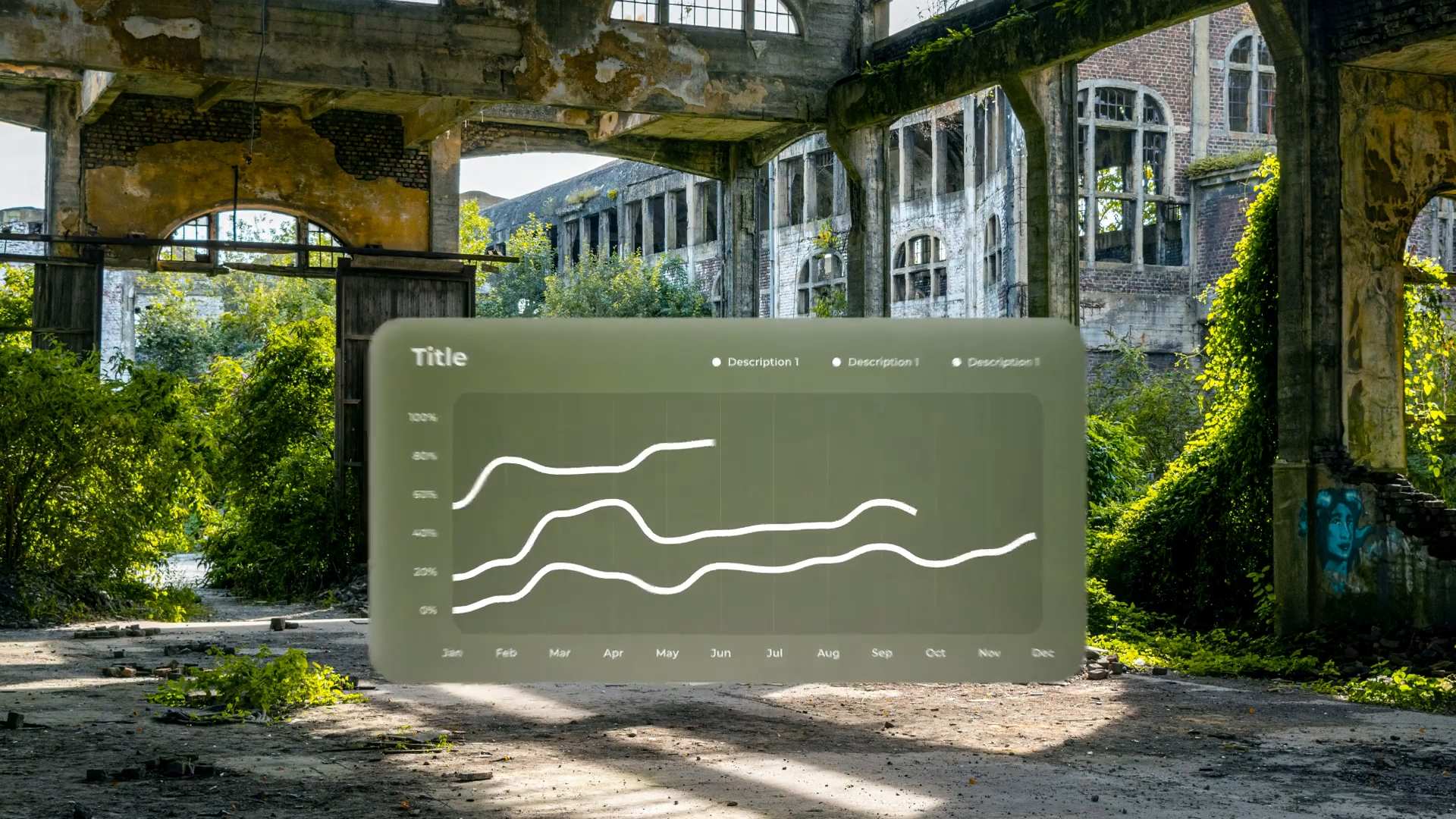 磨砂玻璃质感线条图表动画AE模板 Matte Glass Line Charts插图1